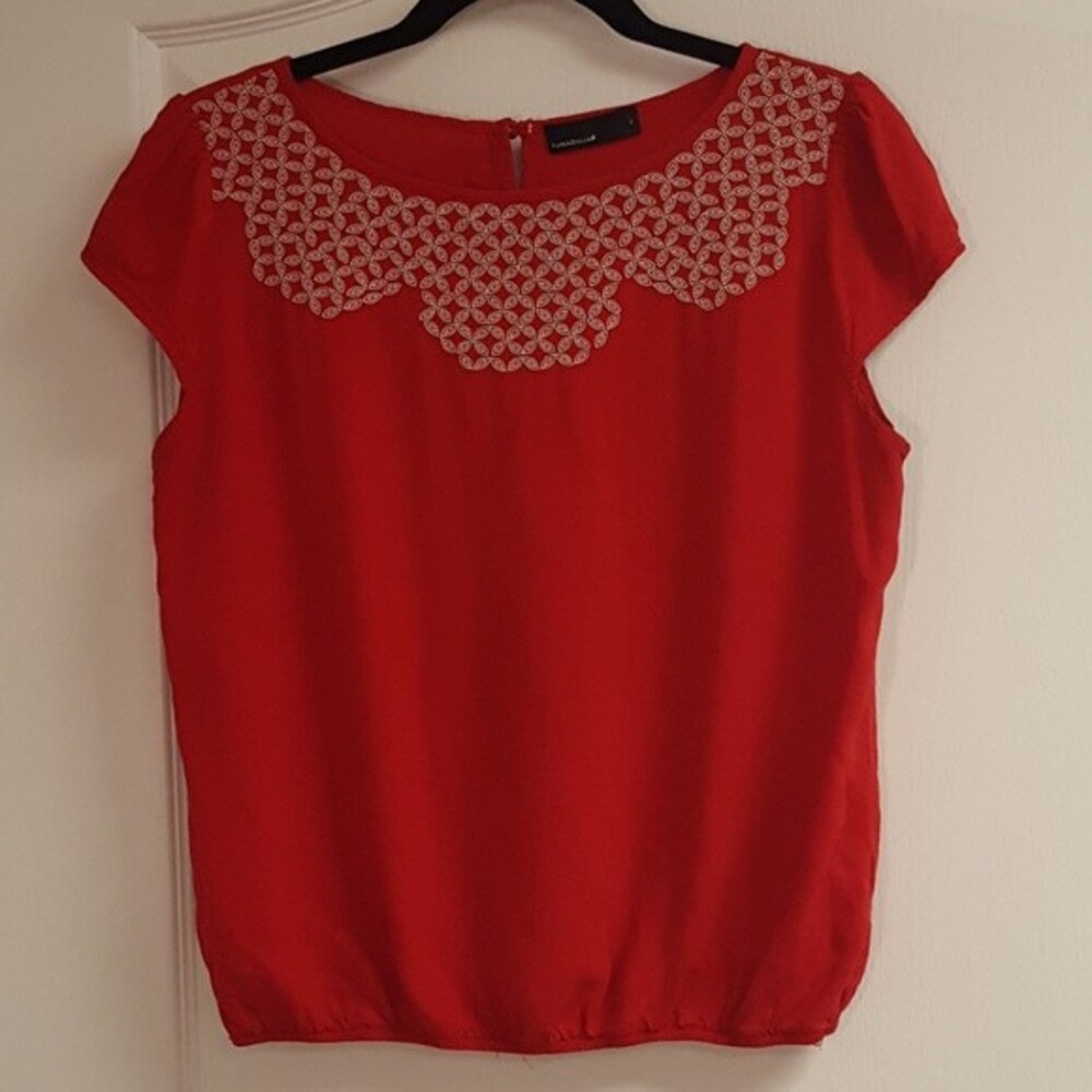 Paper Dolls Red Embroidered Blouse